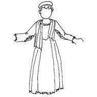 Drawing of a medieval peasant woman