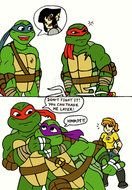 Raphael And April and leo drawing