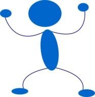 Blue Stick Man Clip Art N19
