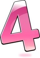 Colorful number "4" clipart