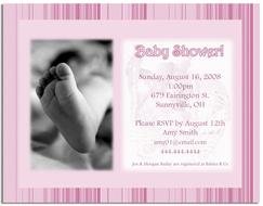 pink invitation for baby shower