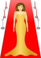 woman il luxury dress on Red Carpet, drawing