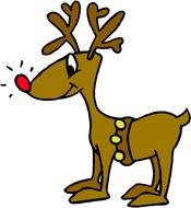 cartoon christmas deer on white background