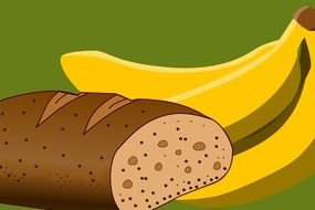 Bread And Banana As Still Life, drawing