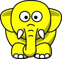Yellow Elephant Clip Art N3