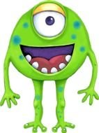 Green Alien Cartoon as a picture for clipart