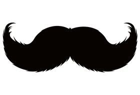 Black silhouette of the mustache clipart