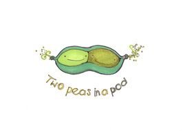Two green Peas drawing