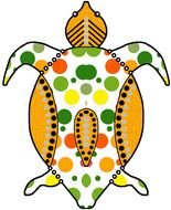 Fish Shells Green Orange And Yellow Polka Dots CLIPART N3