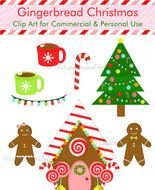 Christmas Gingerbread Man Clip Art N14