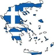 painted islands colors of the Greek flag