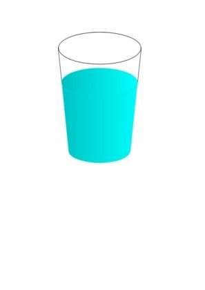 drawn transparent glass with blue liquid