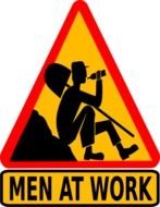 Funny Men At Work Sign Clip Art N2