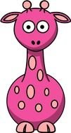 Pink Giraffe Clip Art N7