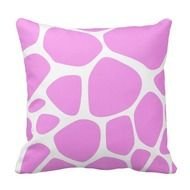 Pink Giraffe Background Animal Print Pattern White Pillow