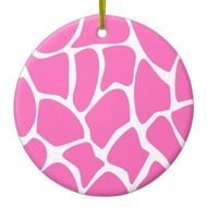 Pink Giraffe Background Print Pattern In Bright Ornament
