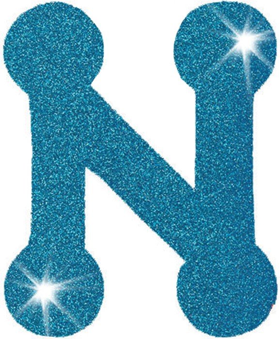 Glitter Letter N as a drawing