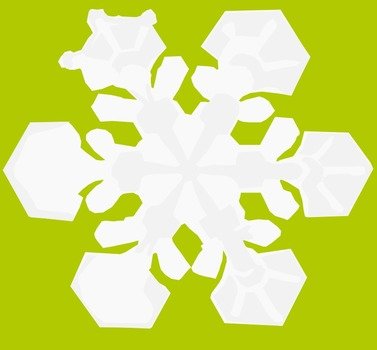 snowflake on the green background