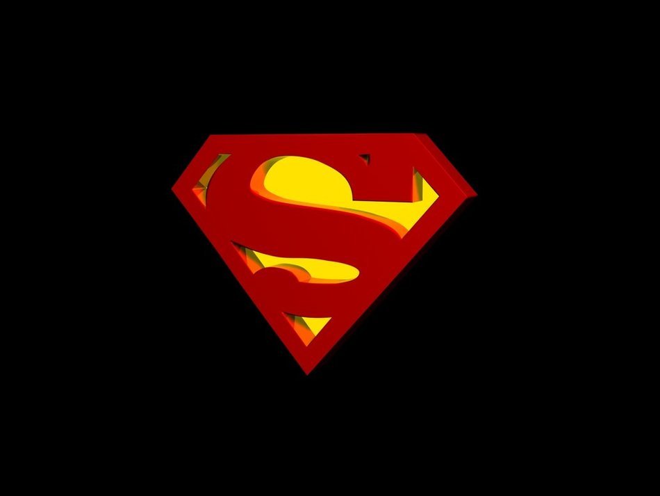 Superman logo on the black background