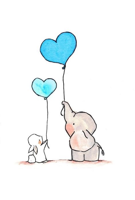 drawing animals with blue balls