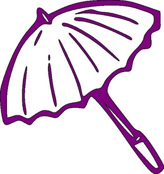 Beach Umbrella Outline Clip Art