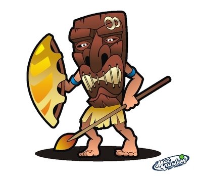 Tiki Warrior Clip Art
