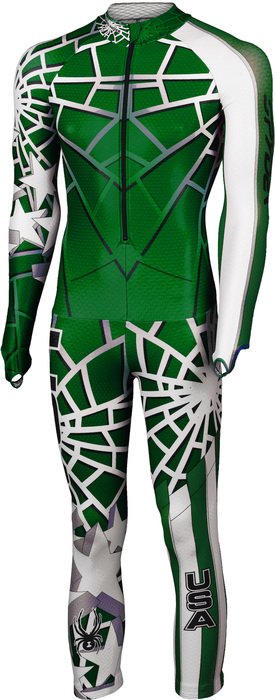 green and grey Ski Race Suit, render