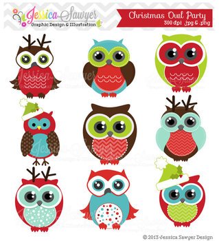 Holiday Party Clip Art Owl