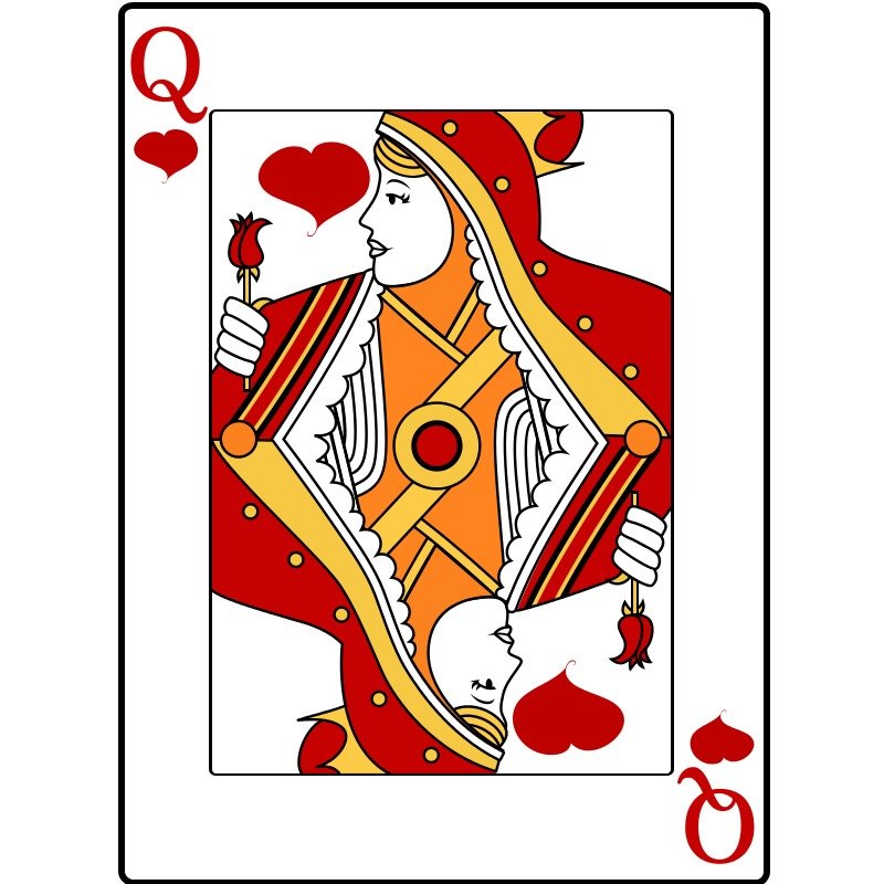 Ä°llustration of Queen Of Hearts Card