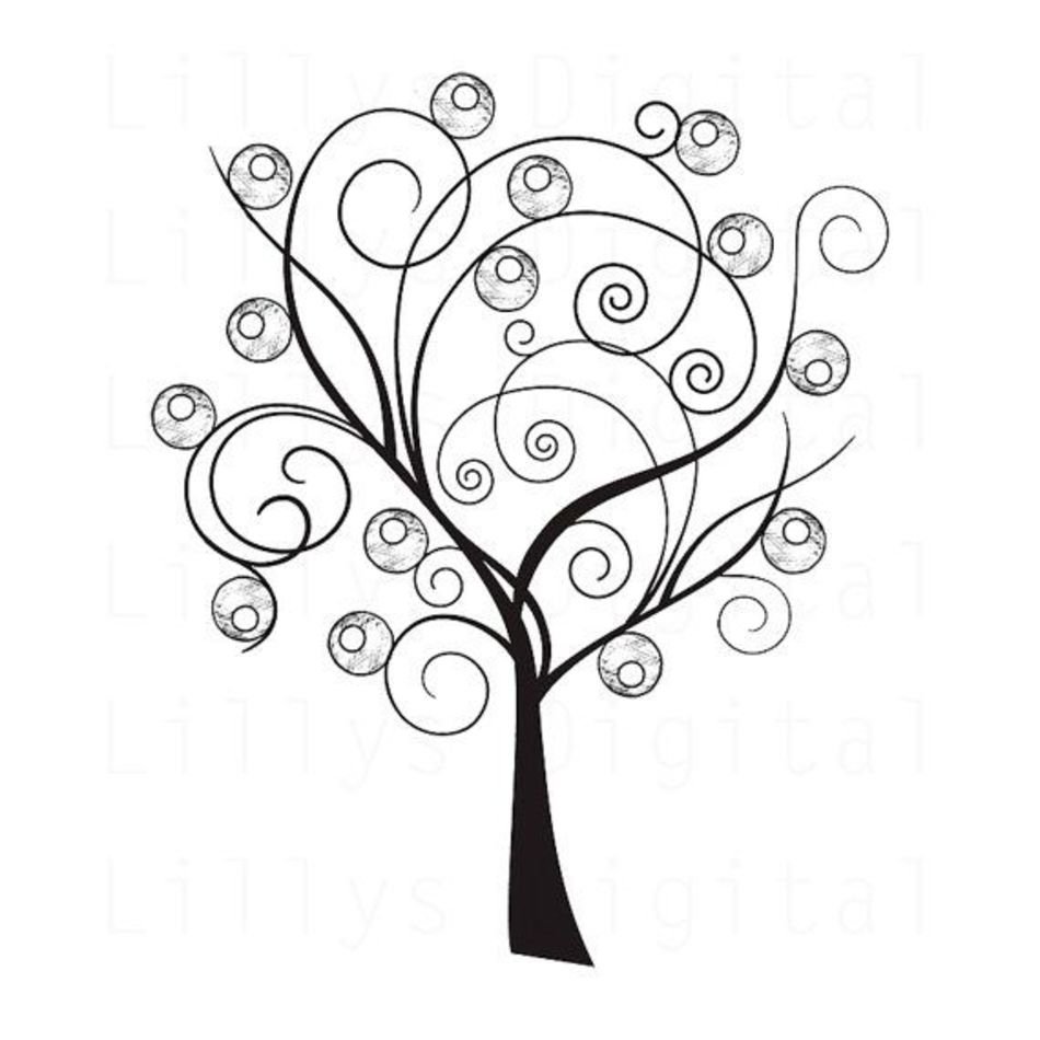 Black And White Clipart CHIC TREE 3 Tree By LillysDigiGarden $200