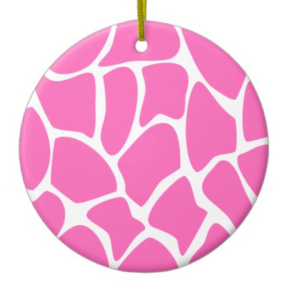 Pink Giraffe Background Print Pattern In Bright Ornament