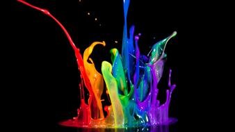 Cool colorful Paint Splash in darkness