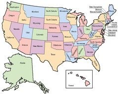 United States Map With Labeled