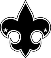 Scout Fleur De Lis, black and white