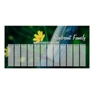 Yellow Flower Fencepost Family Birthday Calendar Print