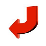 isolated left red arrow