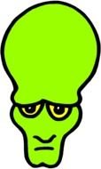 painted green alien head