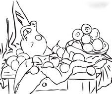 Still Life Coloring Pages drawing