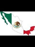 Ä°llustration of Mexico Flag Map