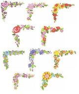 variety of floral ornaments in a graphic representation