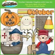 October Calendar Clip Art N8