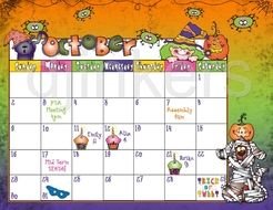 October Calendar Clip Art Whimzee Clipart