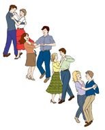 Square Dancing people drawing