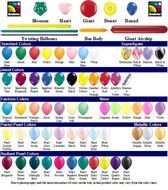 Qualatex Balloon Color Chart