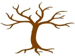 Brown Tree as a graphic illustration