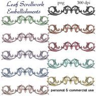Clip Art Leaf Scrollwork Embellishments By Graphicexpress