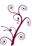 purple swirls and curls