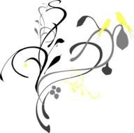 Love Birds On Branch Clip Art N13