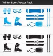 Winter Sports Collection Stock Vector Clipart