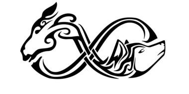 horse head and wolf head tattoo